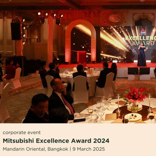 ดื่มด่ำกับความหรูหราเหนือระดับในงาน Mitsubishi Exclusive Award 2024
งานมอบรางวัลสุดพิเศษสำหรับ Dealer คนสำคัญของ Mitsubishi Thailand
จัดขึ้น ณ โรงแรมแมนดาริน โอเรียนเต็ล กรุงเทพฯ

ครั้งนี้ทีม GORILLA ได้รับเกียรติดูแลทุกดีเทลของงาน
ตั้งแต่แบ็กดรอปสุดหรู บรรยากาศลักชู ไปจนถึงการดูแลทุกความปังภายในงาน
พร้อมไฮไลต์โชว์สุดพิเศษจากเสียงทรงพลังของ คุณแก้ม วิชญาณี
เพื่อมอบประสบการณ์ระดับพรีเมียมให้กับแขกผู้มีเกียรติอย่างสมบูรณ์แบบ
ขอขอบคุณ Mitsubishi Thailand ที่ไว้วางใจให้พวกเราเป็นส่วนหนึ่งของค่ำคืนสุดพิเศษนี้ครับ

Immerse yourself in elevated luxury at the Mitsubishi Exclusive Award 2024 —
a special award ceremony honoring the key dealers of Mitsubishi Thailand,
held at the Mandarin Oriental Hotel, Bangkok.
We had the honor of taking care of every detail from the elegant atmosphere to managing every impressive moment of the event.
A true highlight was the powerful live performance by Gam Wichayanee,
creating a premium experience for all honored guests.
Thank you to Mitsubishi Motors Thailand for trusting us to be a part of this special evening.

ติดต่อและติดตามทีมลิงยักษ์ 🦍
🌐 www.GorillaEvent.com
📞 +66 83 498 0062
📧 info@gorillaevent.com
LineOA: @gorillaevent 
#gorillaevent #eventorganizer #EventThailand  #corporateevent
#MitsubishiExclusiveAward2024 #GORILLAEvent #MitsubishiMotorsThailand